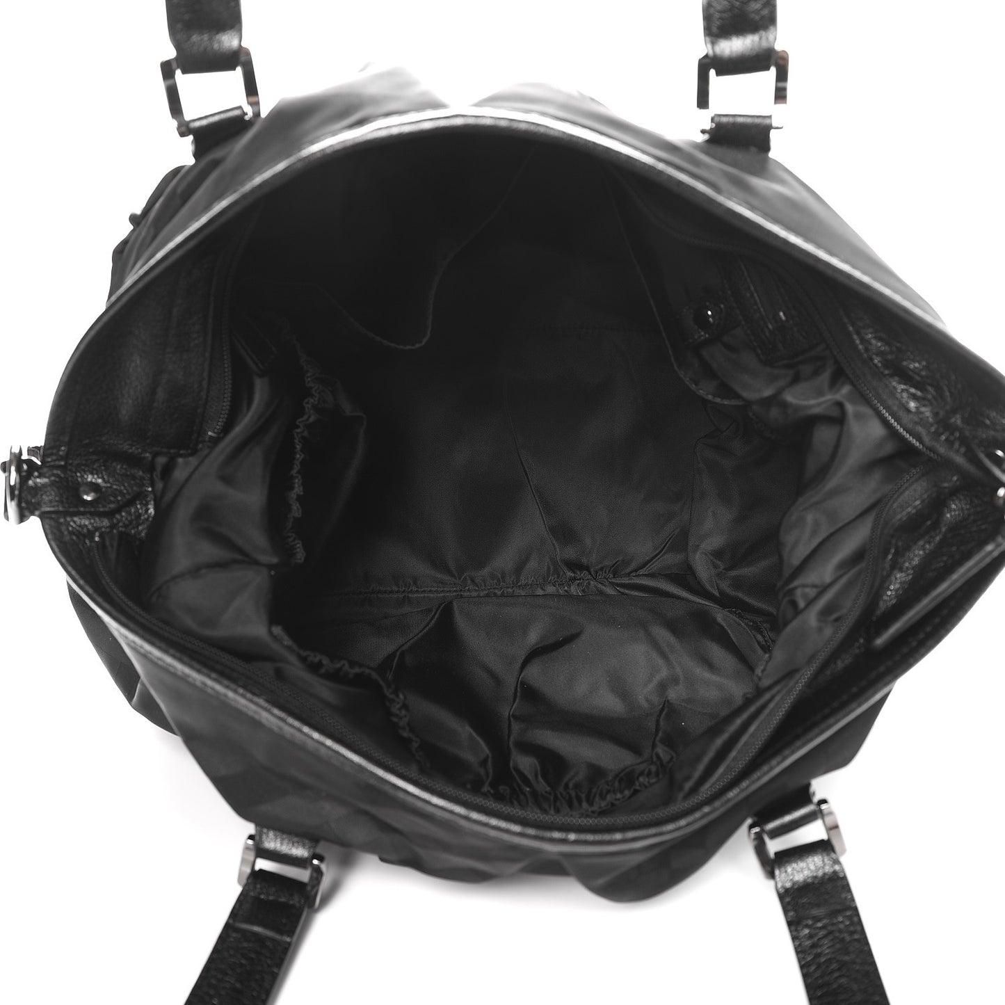 Nylon Tonal Check Diaper Bag Black