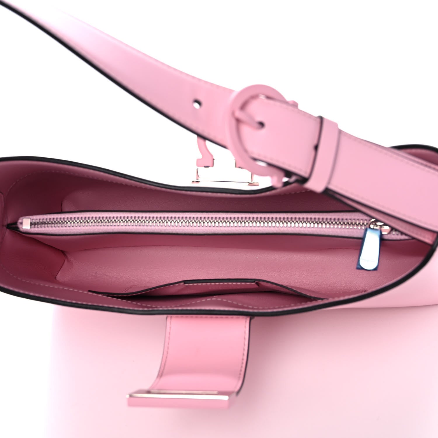 Salvatore Ferragamo Calfskin Trifolio Shoulder Bag Cheerleader Pink 6 of 13