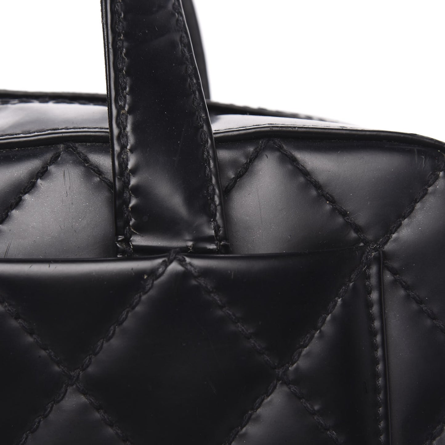 Calfskin Stitch Surpique Bowler Black