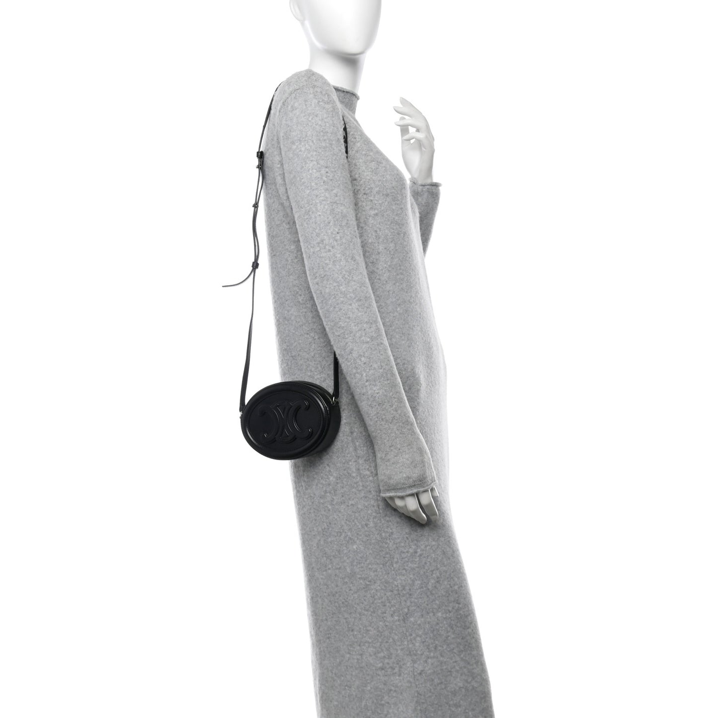 Smooth Calfskin Cuir Triomphe Oval Bag Black