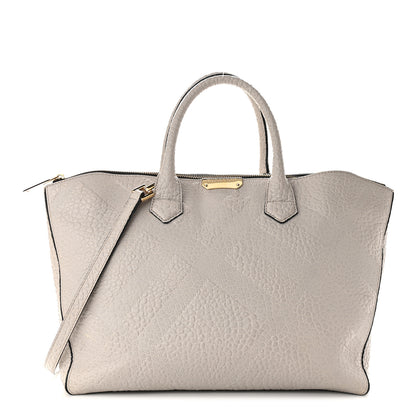 Burberry Heritage Grain Check Embossed Medium Dewsbury Tote Pale Grey 1 of 9