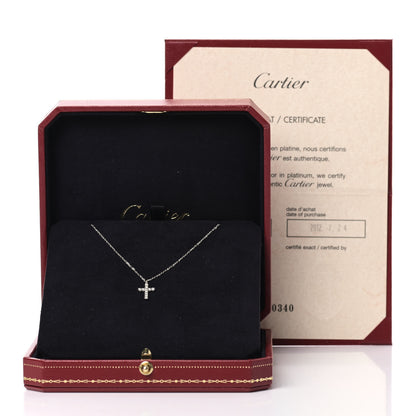 Cartier 18K White Gold Diamond Symbols Cross Pendant Necklace 6 of 6