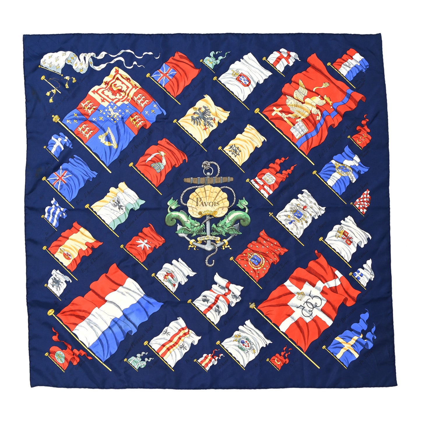 Silk Pavois Flags Carre Scarf 90