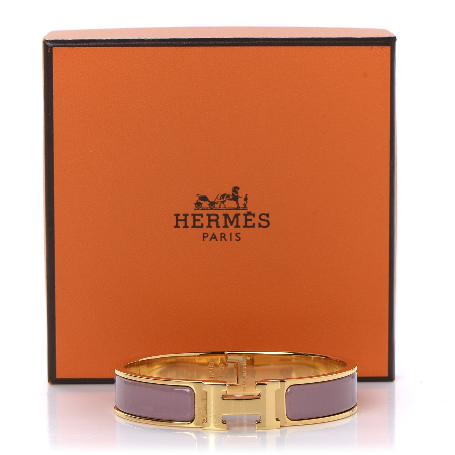 Hermes Enamel Narrow Clic Clac H Bracelet PM Bois De Rose 5 of 5