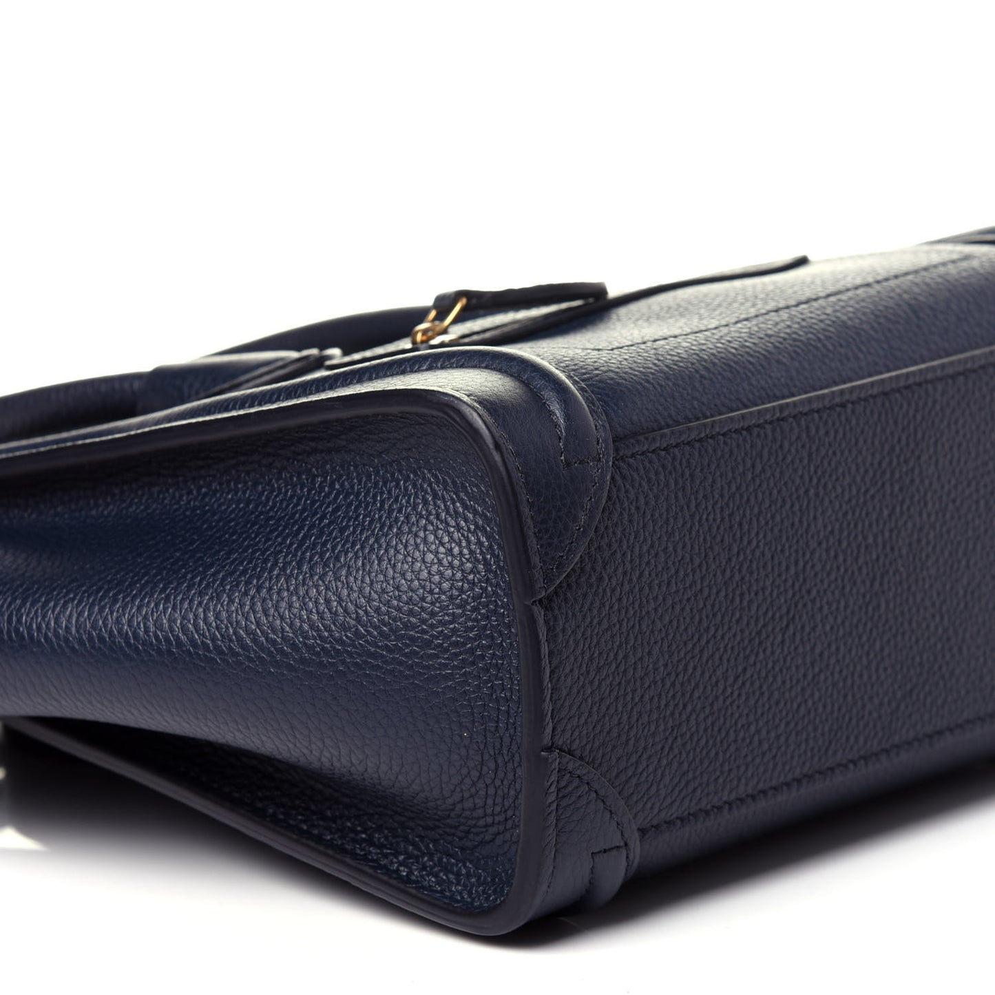 Drummed Calfskin Nano Luggage Navy Blue