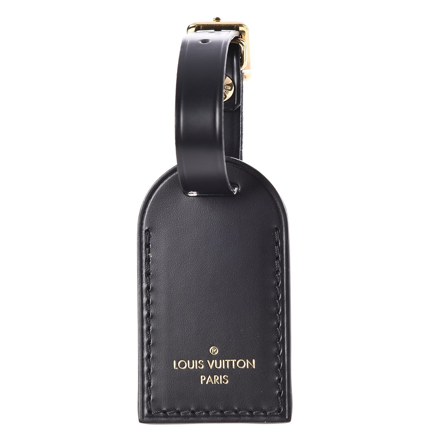Calfskin Small Luggage Tag Black
