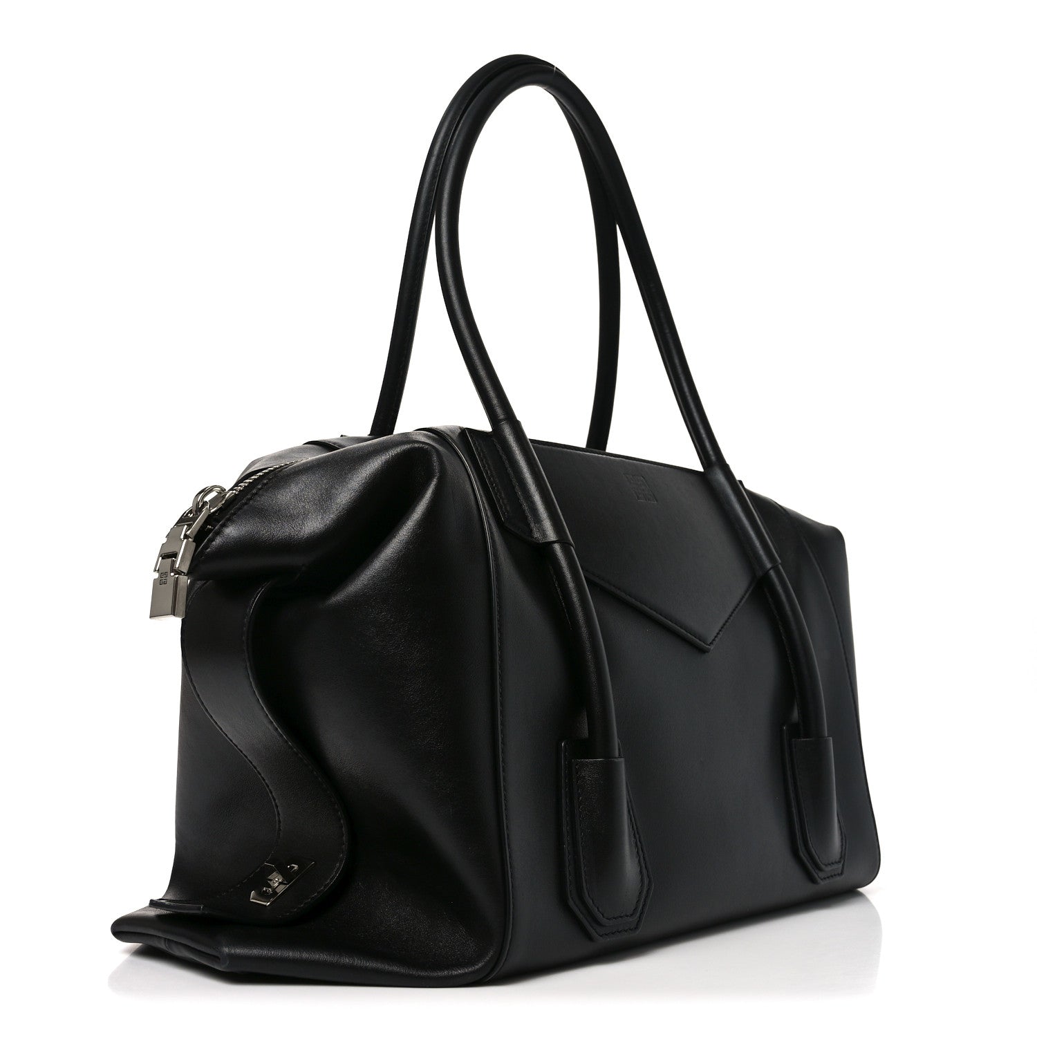 Givenchy Smooth Calfskin Medium Antigona Soft Lock Duffle Bag Black 2 of 8