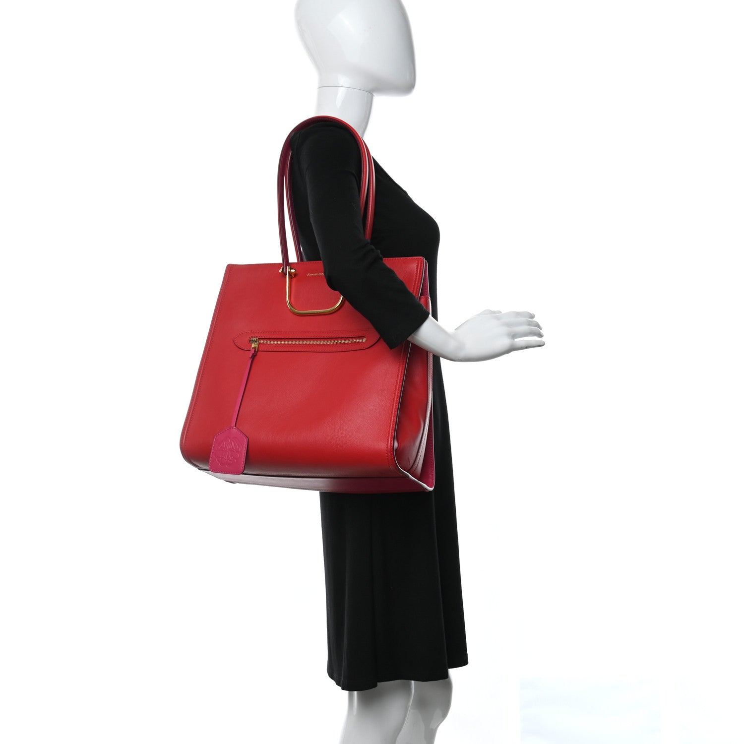 Alexander McQueen Calfskin The Tall Story Shoulder Bag Red 2 of 8