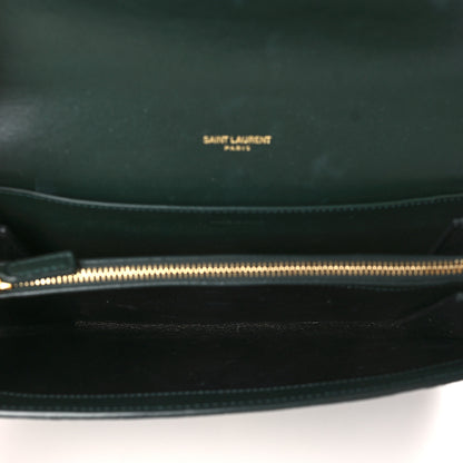 Saint Laurent Calfskin Crocodile Embossed Monogram Mini Uptown Crossbody Green 5 of 9