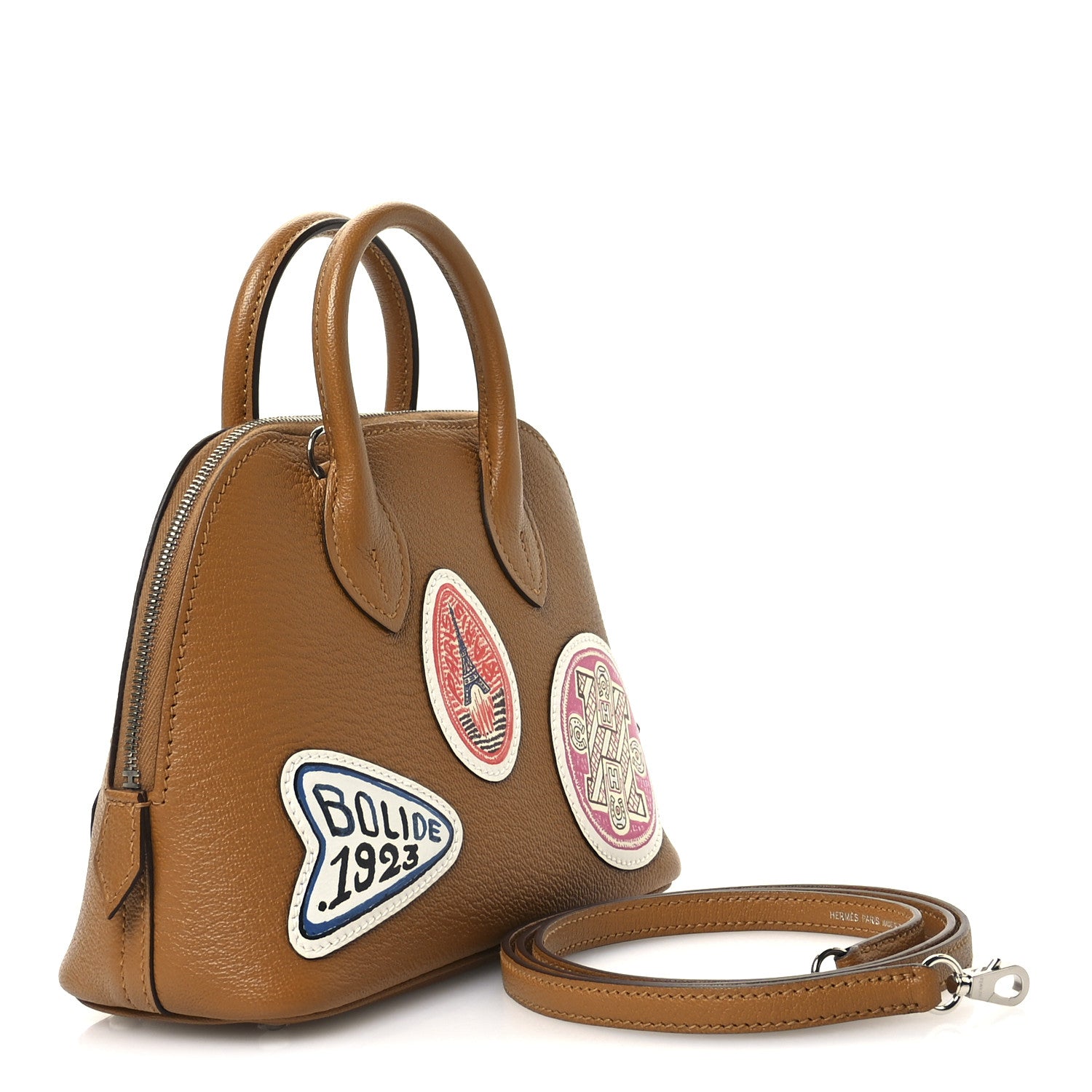 Hermes Chevre Mysore Pique Colle Mini 1923 Bolide Caramel Multicolor 3 of 12