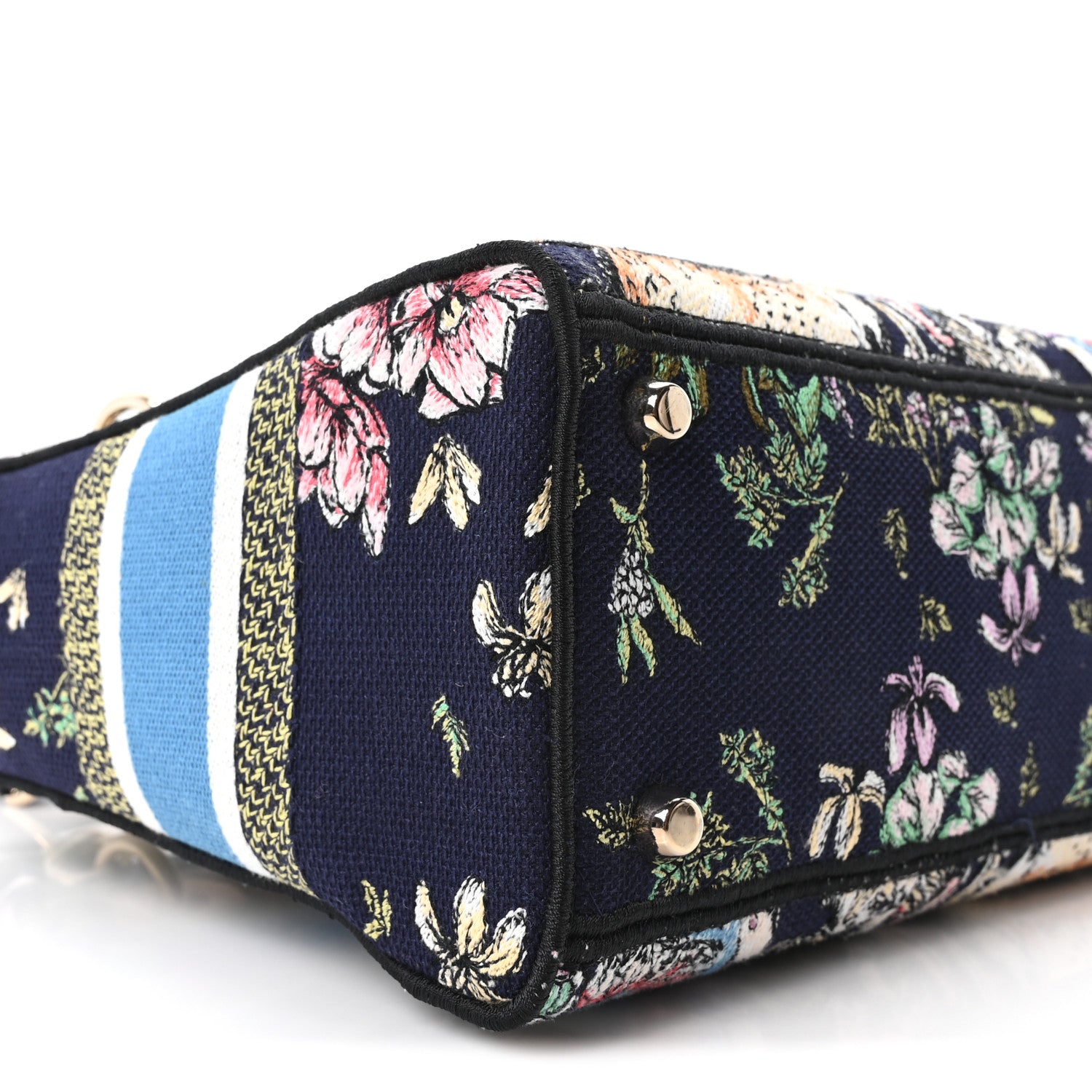 Christian Dior Canvas D-Constellation Embroidered Medium Lady D-Lite Bleu Multicolor 8 of 9
