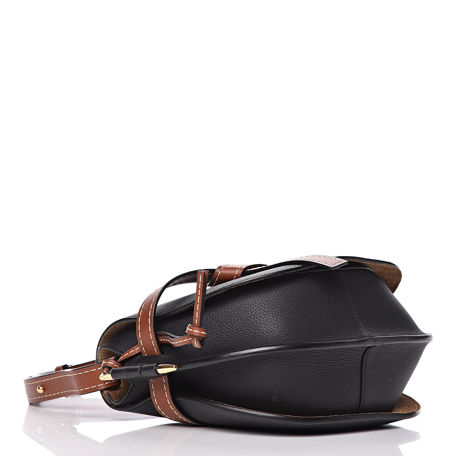 Loewe Grained Calfskin Small Gate Crossbody Bag Pecan Black 4 of 9