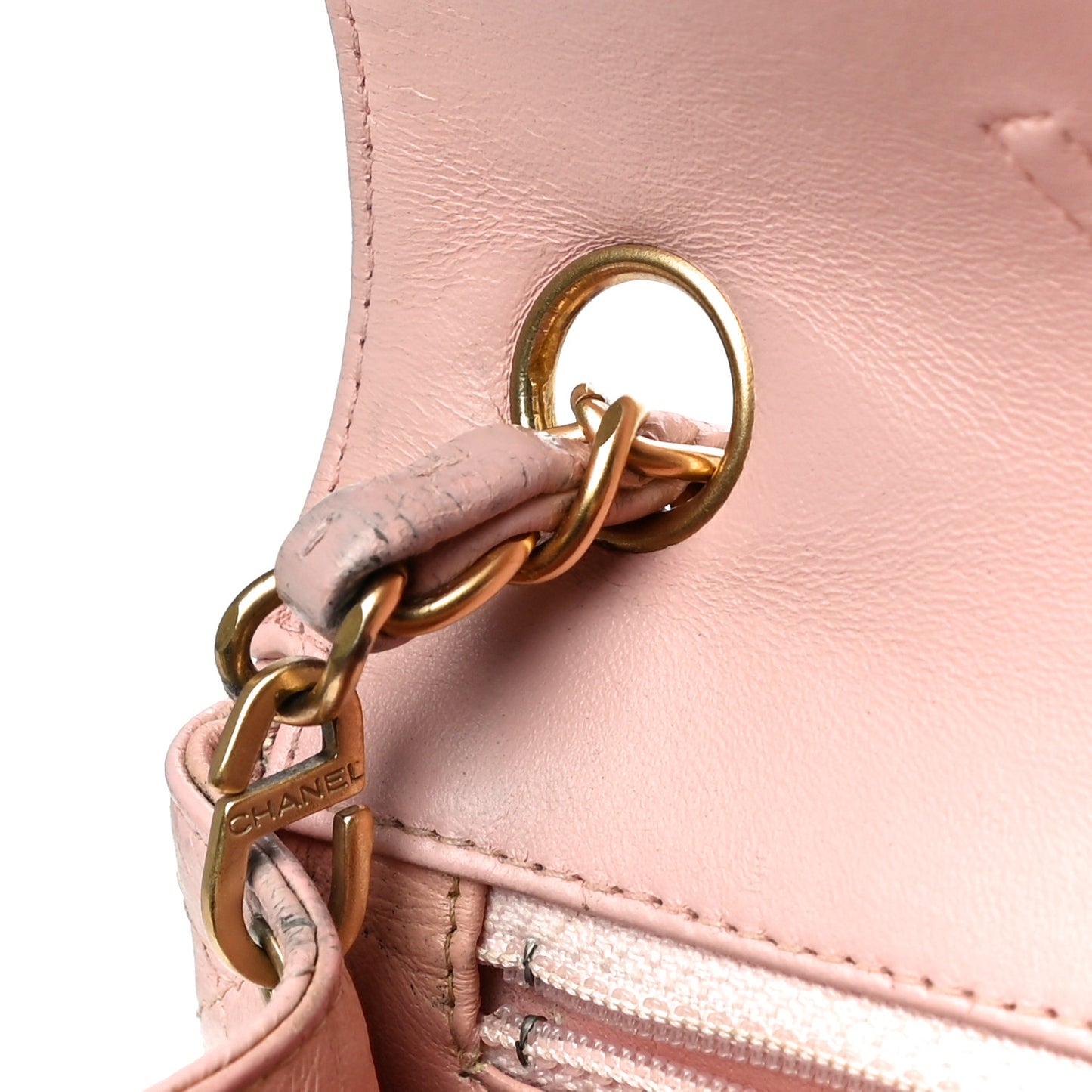Lambskin Quilted Mini Square Flap Bag Light Pink