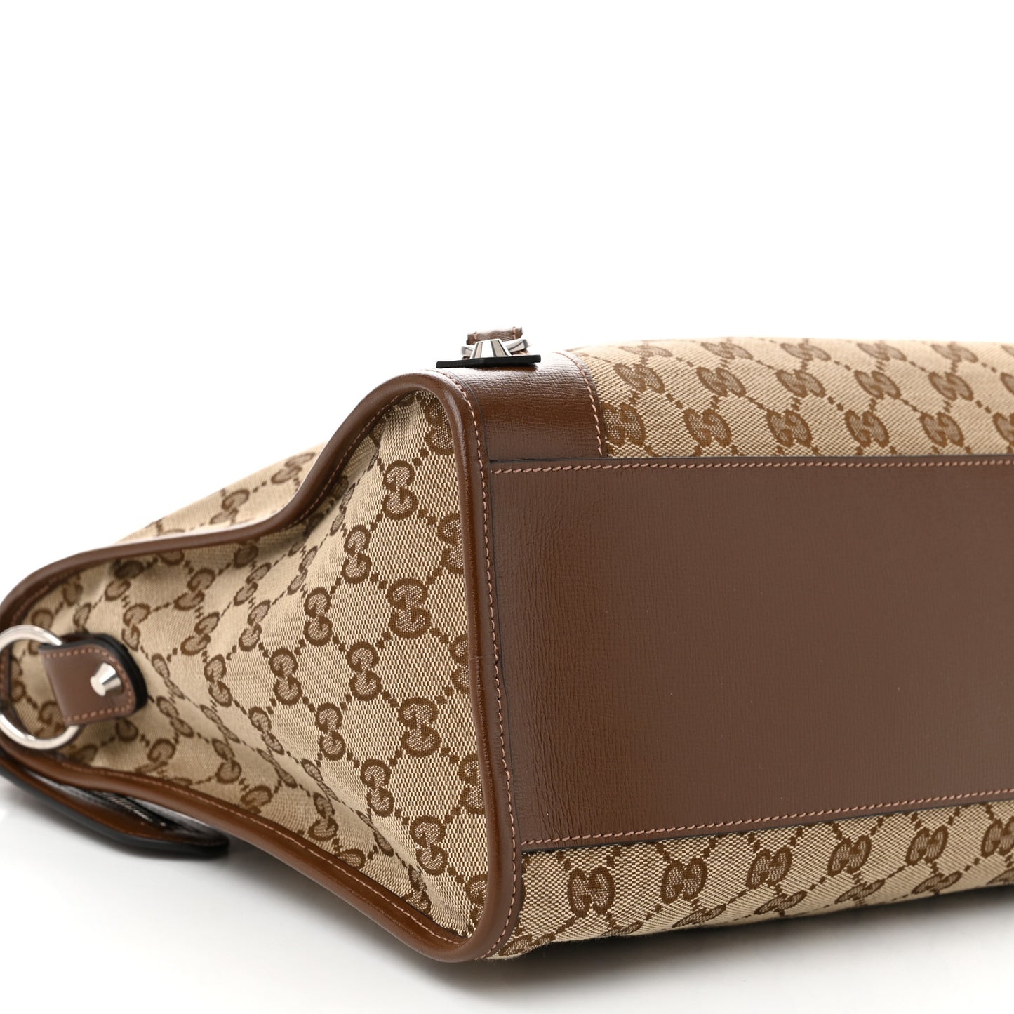 X GUCCI GG Monogram Azalea Calfskin Neo Classic Silver Hardware Medium City Beige Ebony Brown Sugar