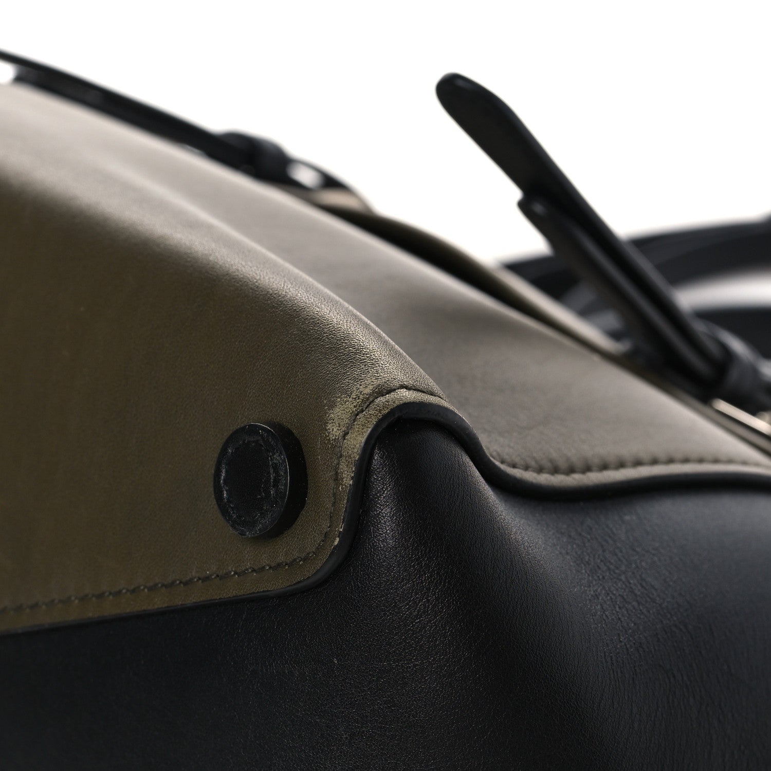 Prada City Calfskin Convertible Top Handle Tote Militare Green Black 8 of 14