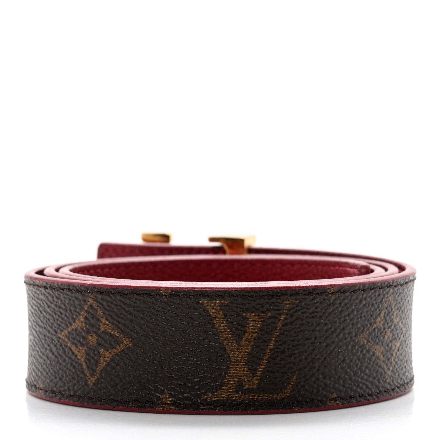 Louis Vuitton Calfskin Monogram 30mm LV Initiales Reversible Belt 80 32 Fuschia 2 of 5
