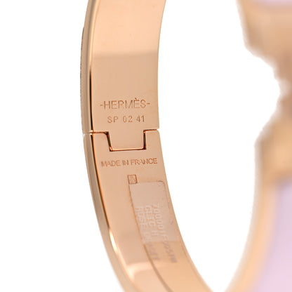 Hermes Enamel Clic Clac H Narrow Bracelet PM Rose Dragee 5 of 5