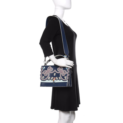 Fendi Vitello Liberty Scalloped Studded Flowers and Bows Kan I Shoulder Bag Amazzonia Multicolor 2 of 16