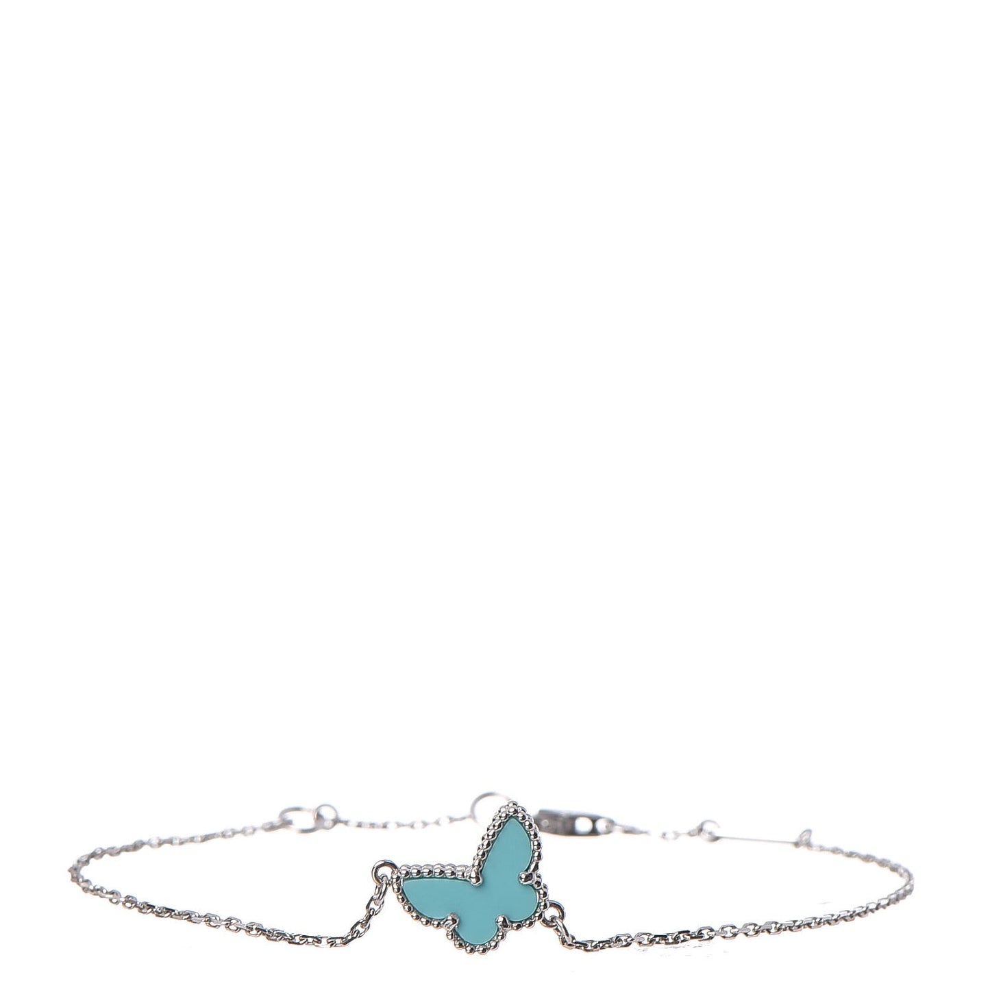 18K White Gold Turquoise Sweet Alhambra Butterfly Bracelet