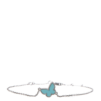 Van Cleef & Arpels 18K White Gold Turquoise Sweet Alhambra Butterfly Bracelet 1 of 6
