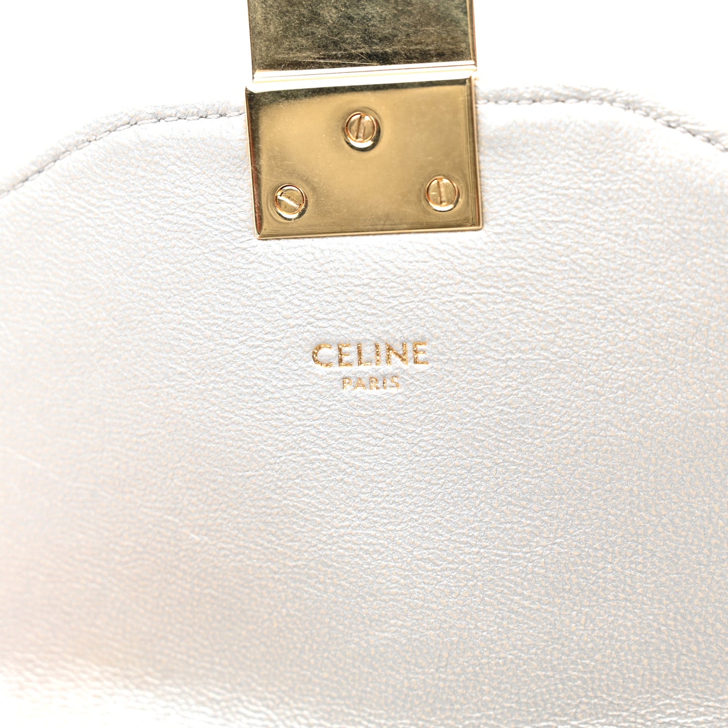 Laminated Calfskin Quilted Medium C Bag Silver