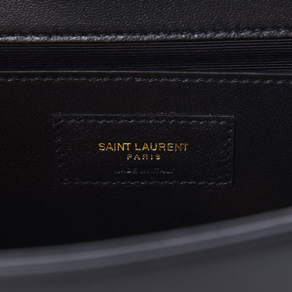 Saint Laurent Calfskin Crystal Medium Monogram Kate Satchel Black 6 of 11
