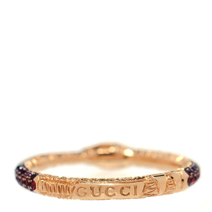 Gucci 18K Yellow Gold Black Diamond Topaz Sapphire Ouroboros Snake Ring 55 7.25 3 of 7