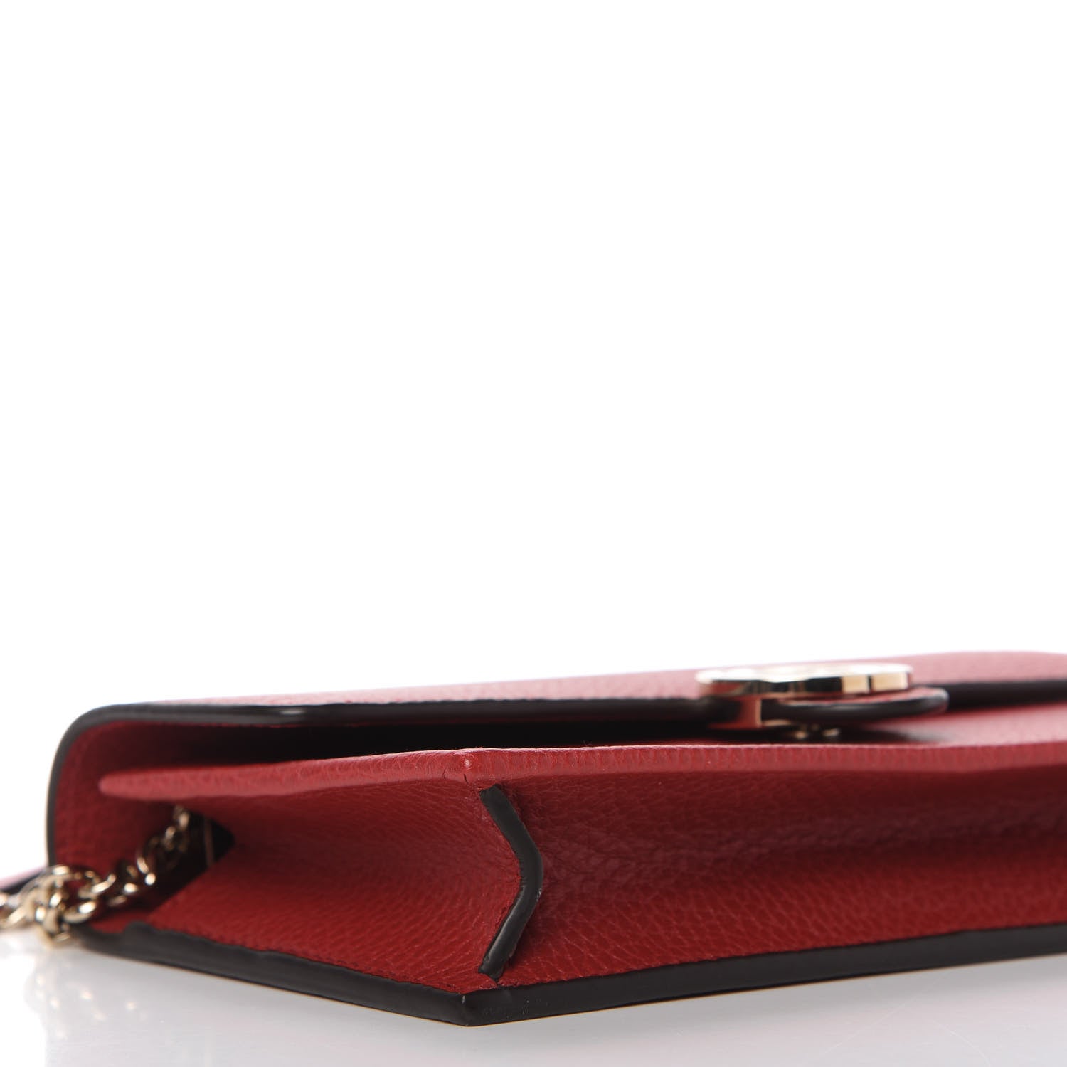 Gucci Dollar Calfskin Interlocking G Chain Wallet Red 6 of 11