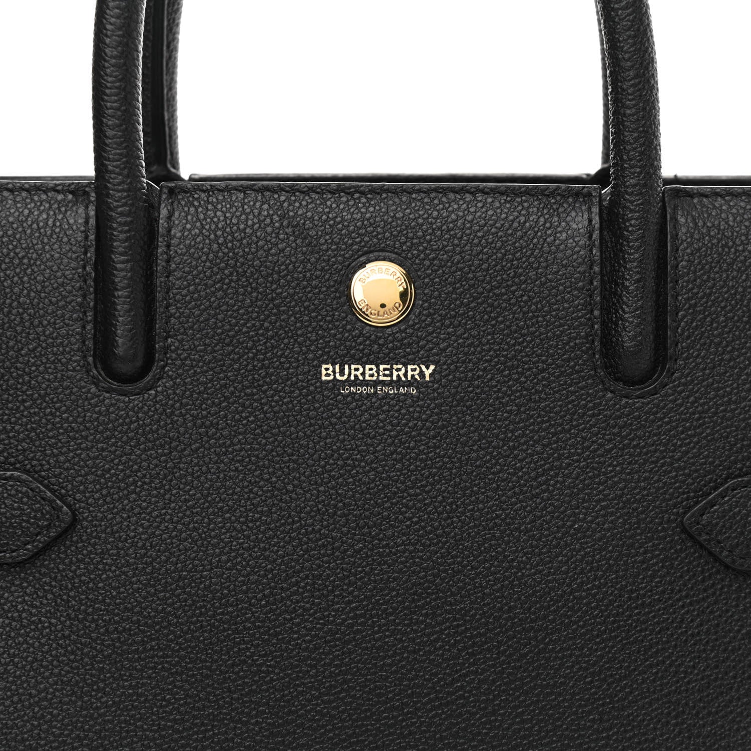 Burberry Grainy Calfskin Mini Two Handle Title Bag Black 7 of 10