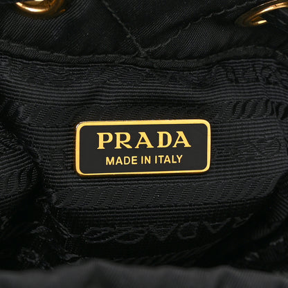 Prada Re-Nylon Saffiano Stitched Duet Bucket Bag Black 6 of 11