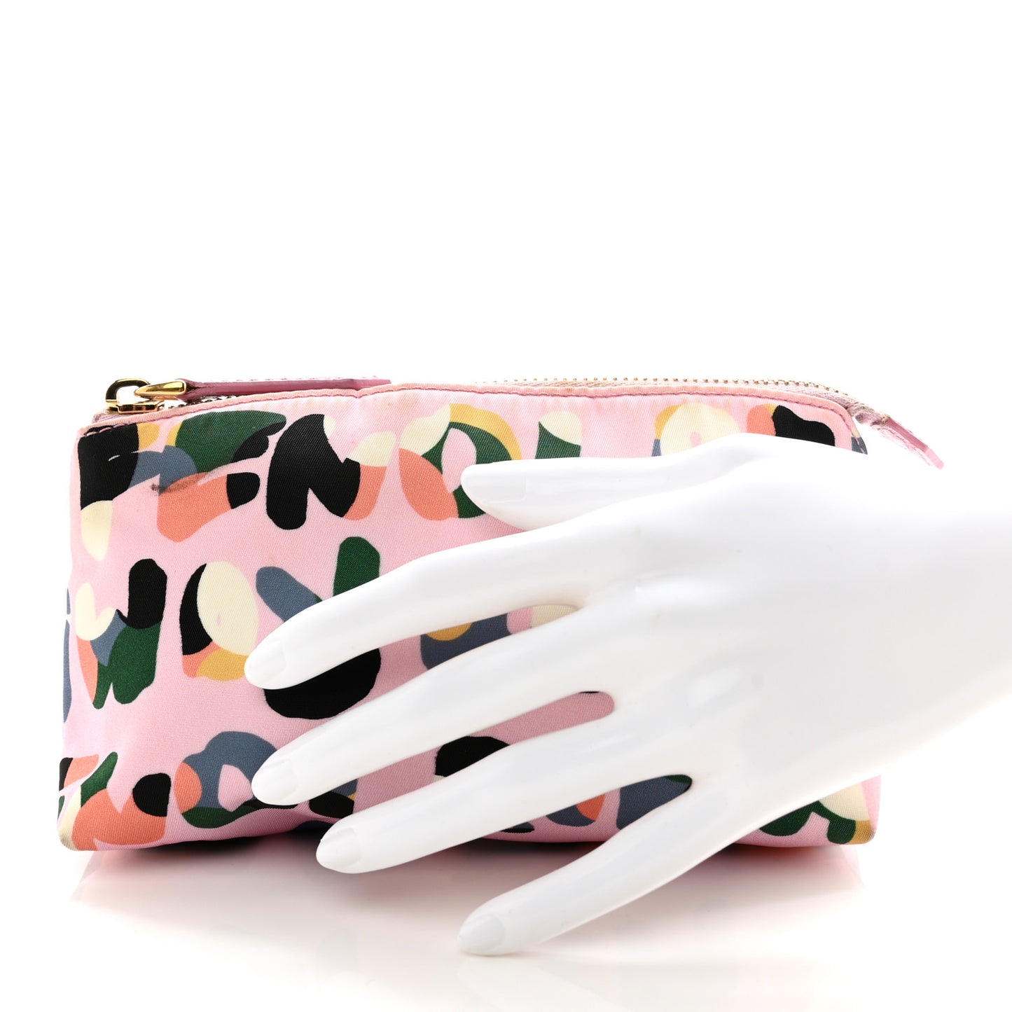 Nylon Roma Print Large Cosmetic Pouch Lavanda Multicolor