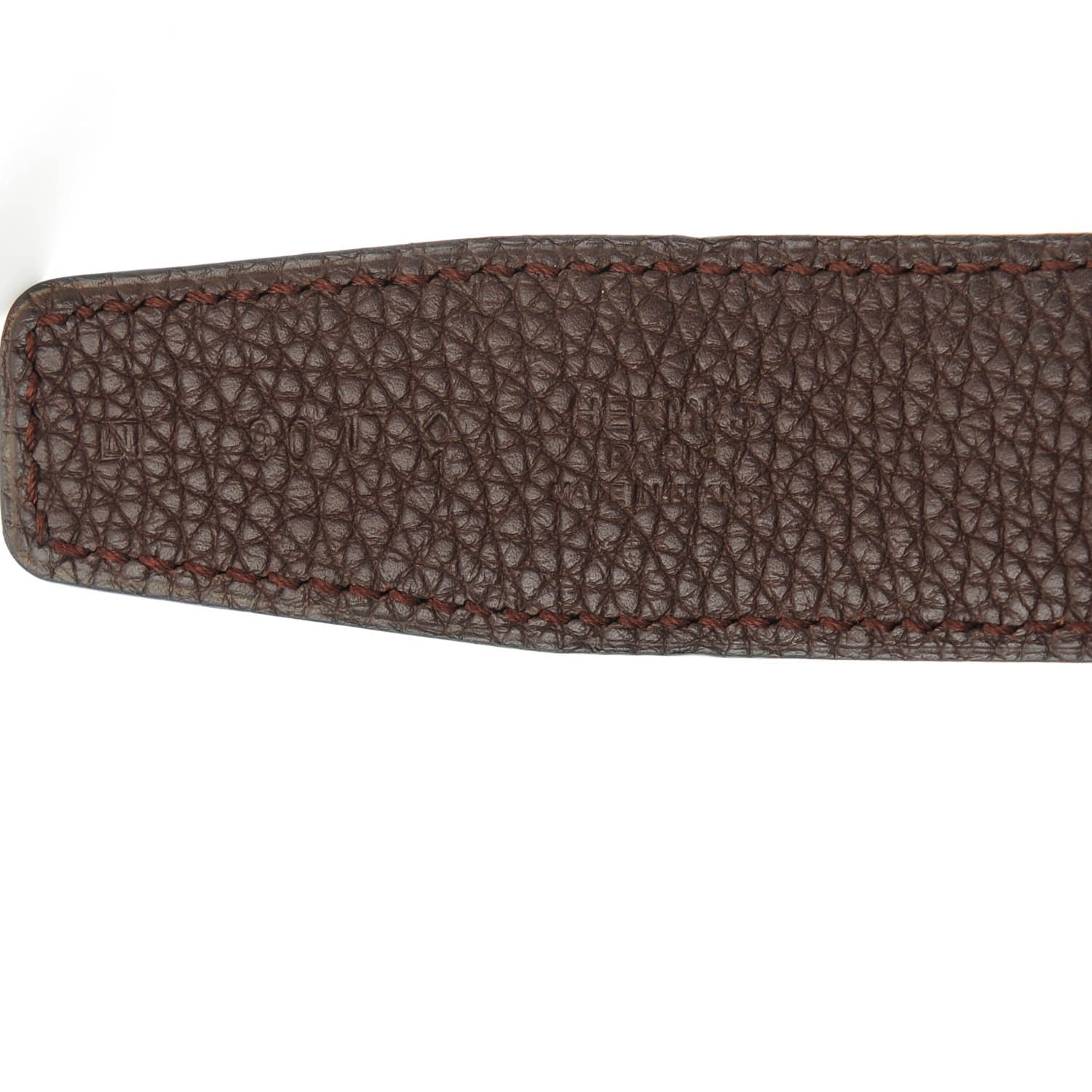 Hermes Box Togo 32mm H Belt 90 Black Chocolate 4 of 6