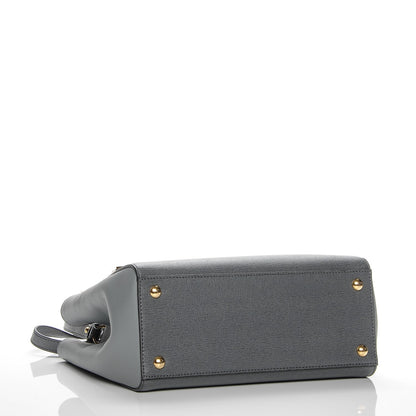 Fendi Vitello Elite Petite 2Jours Tote Grigio Grigio Chiaro 4 of 6