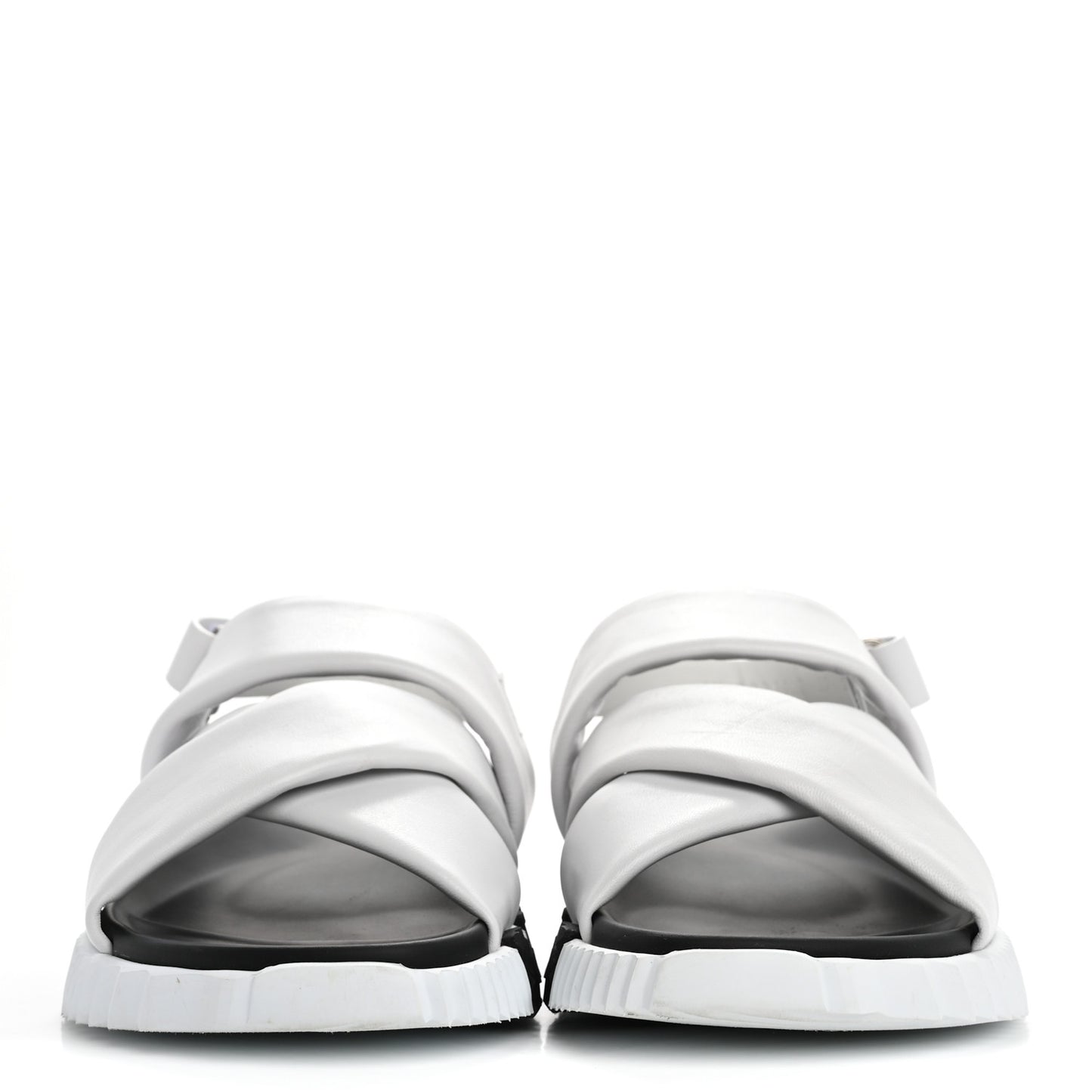 Calfskin Goatskin Electric Sandals 39 White