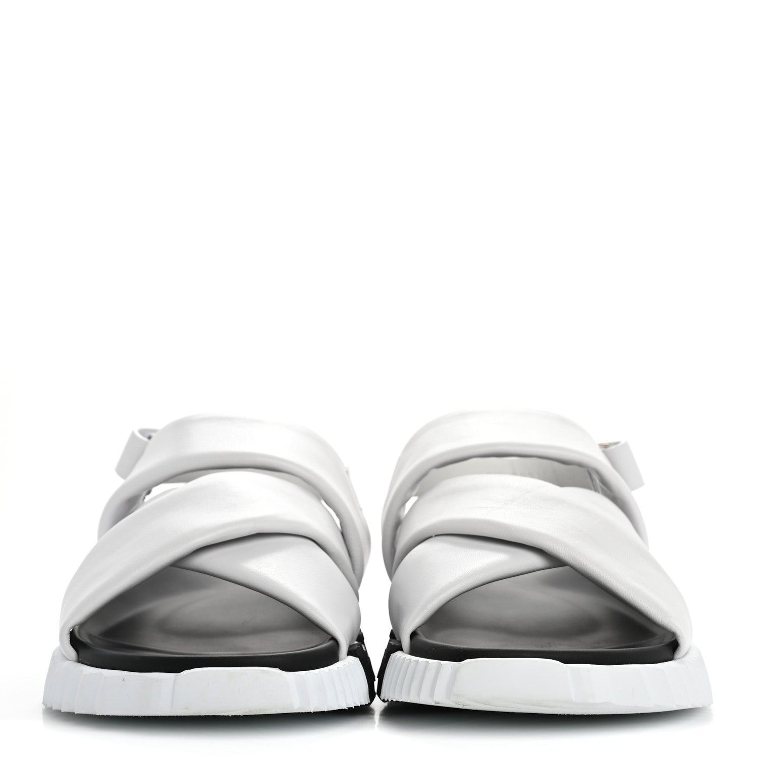 Hermes Calfskin Goatskin Electric Sandals 39 White 3 of 9
