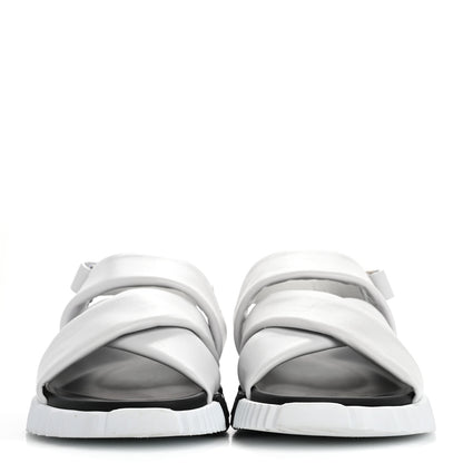 Hermes Calfskin Goatskin Electric Sandals 39 White 3 of 9