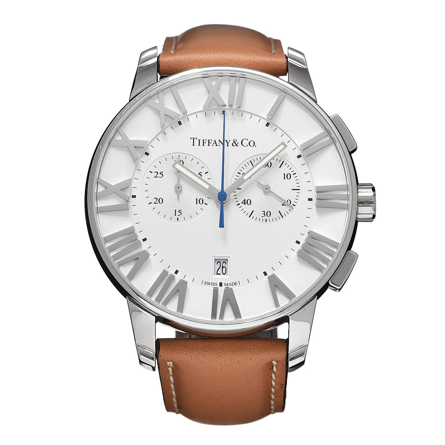 Stainless Steel Calfskin 42mm Atlas Chronograph Quartz Watch