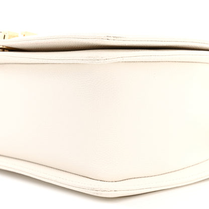 Chanel Caviar Chevron Quilted Medium Boy Flap White 10 of 12