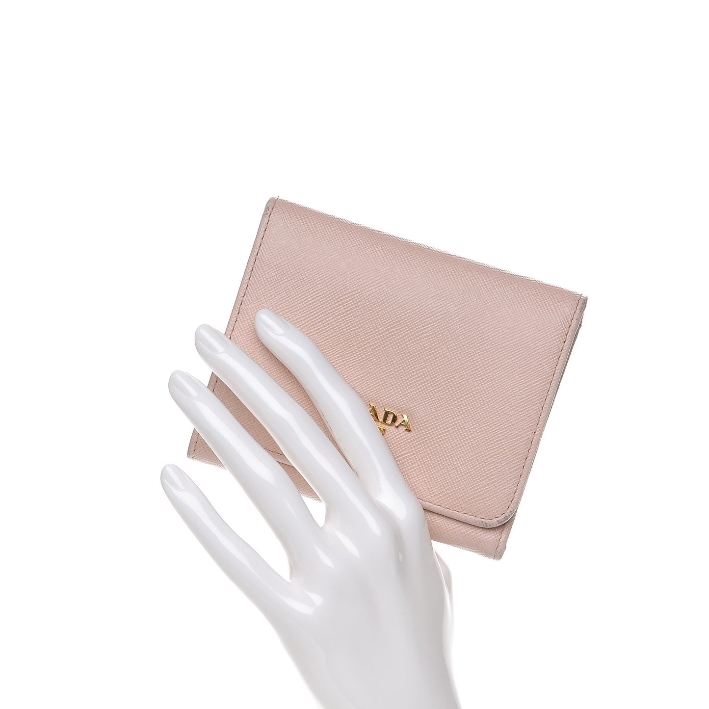 Saffiano Metal Tri-Fold Compact Wallet Cipria