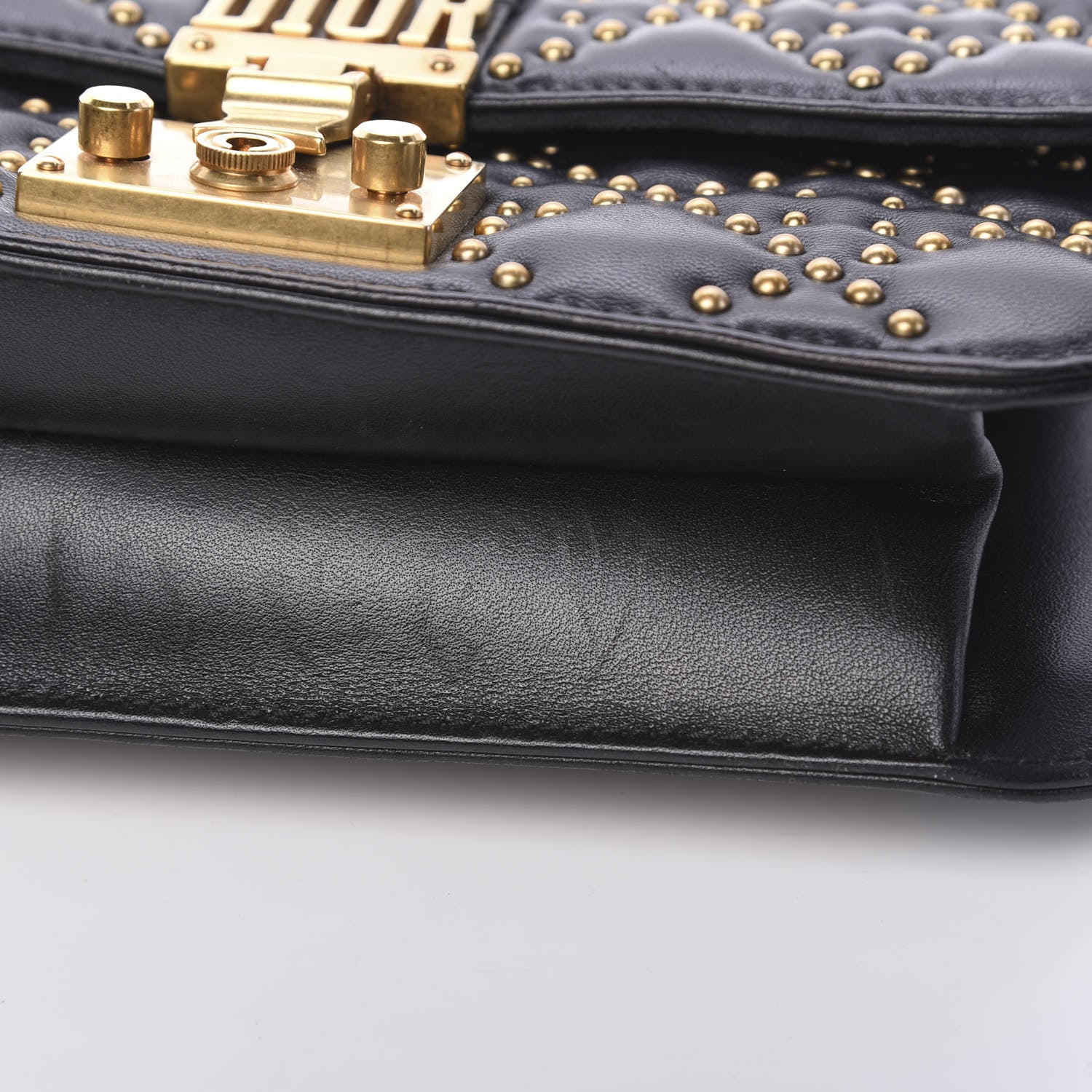 Christian Dior Lambskin Cannage Studded Small Dioraddict Flap Bag Black 11 of 13