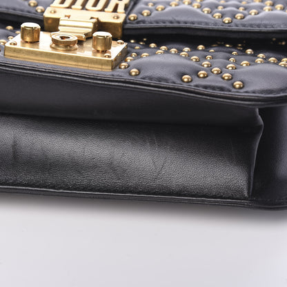 Christian Dior Lambskin Cannage Studded Small Dioraddict Flap Bag Black 11 of 13