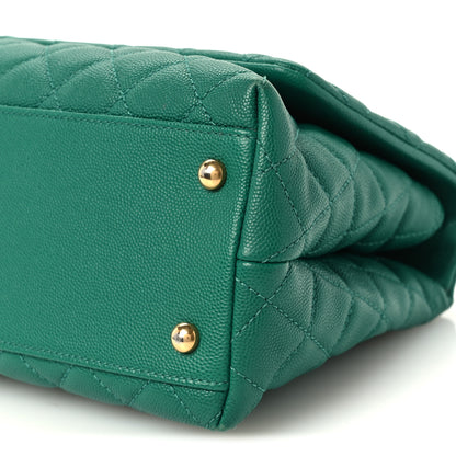 Chanel Caviar Quilted Small Coco Handle Flap Green 11 of 11