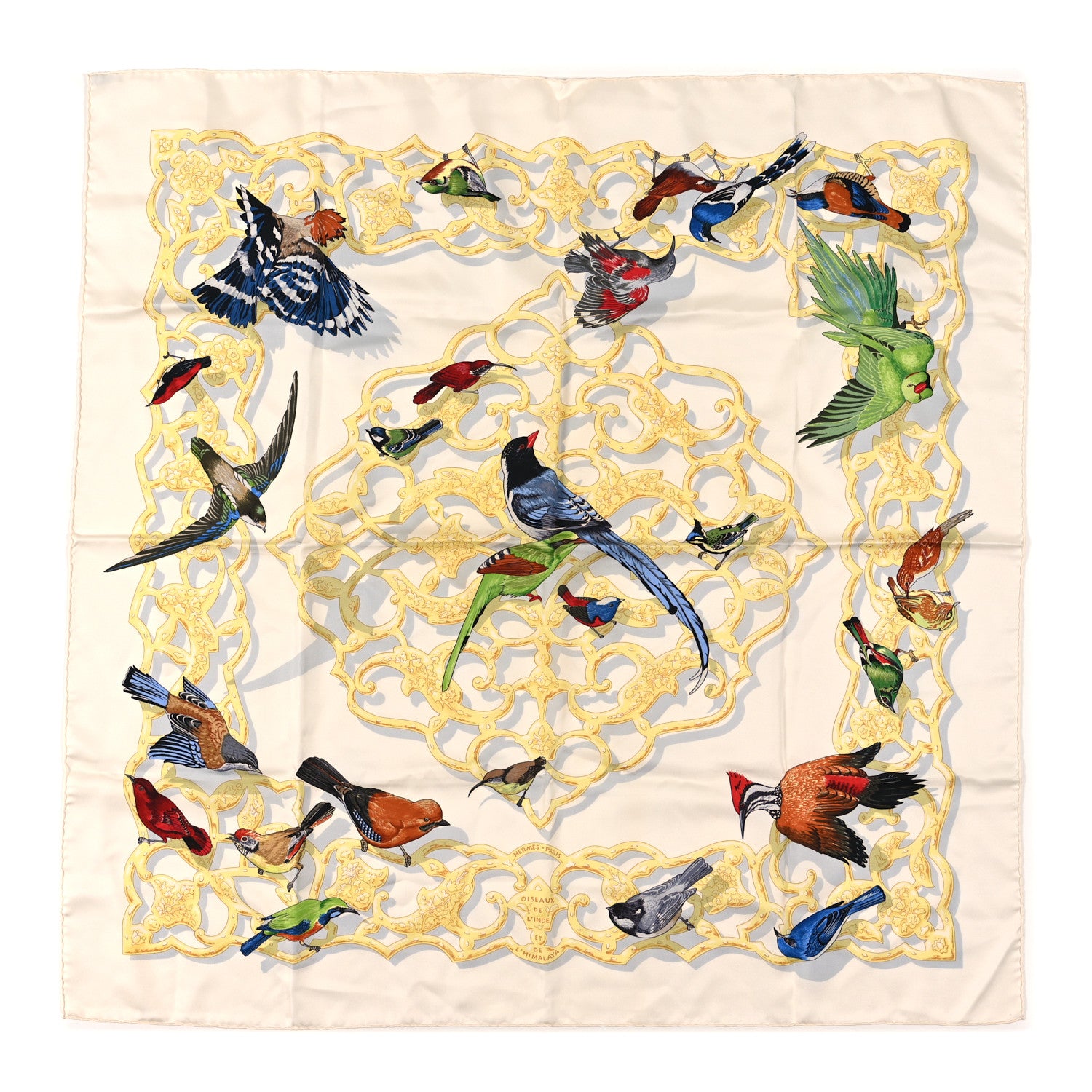 Hermes Silk Oiseaux De L’Inde Et De L’Himalaya 90 Scarf 1 of 3