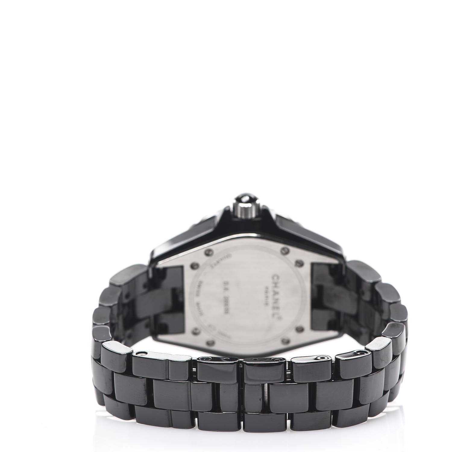 Chanel Stainless Steel Ceramic Diamond Pave Bezel 33mm J12 Quartz Watch Black 3 of 5