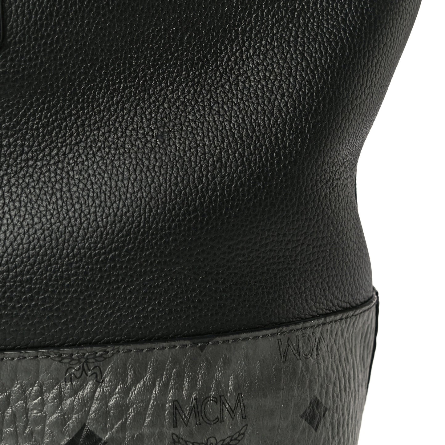 Calfskin Visetos Anya Shopper Tote Black