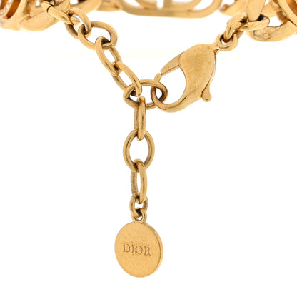 Christian Dior Metal Crystal CD Chain Bracelet Gold 3 of 3