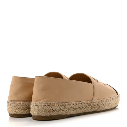 Chanel Lambskin CC Espadrilles 38 Beige Black 5 of 10