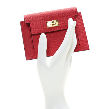 Hermes Epsom Kelly Pocket Compact Wallet Rouge Piment 2 of 7