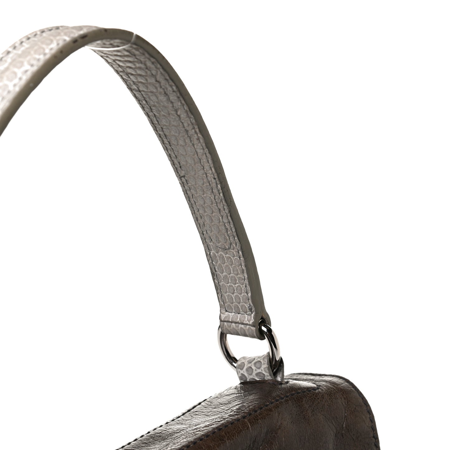 Calfskin Lizard Embossed Medium Muse Two Brown