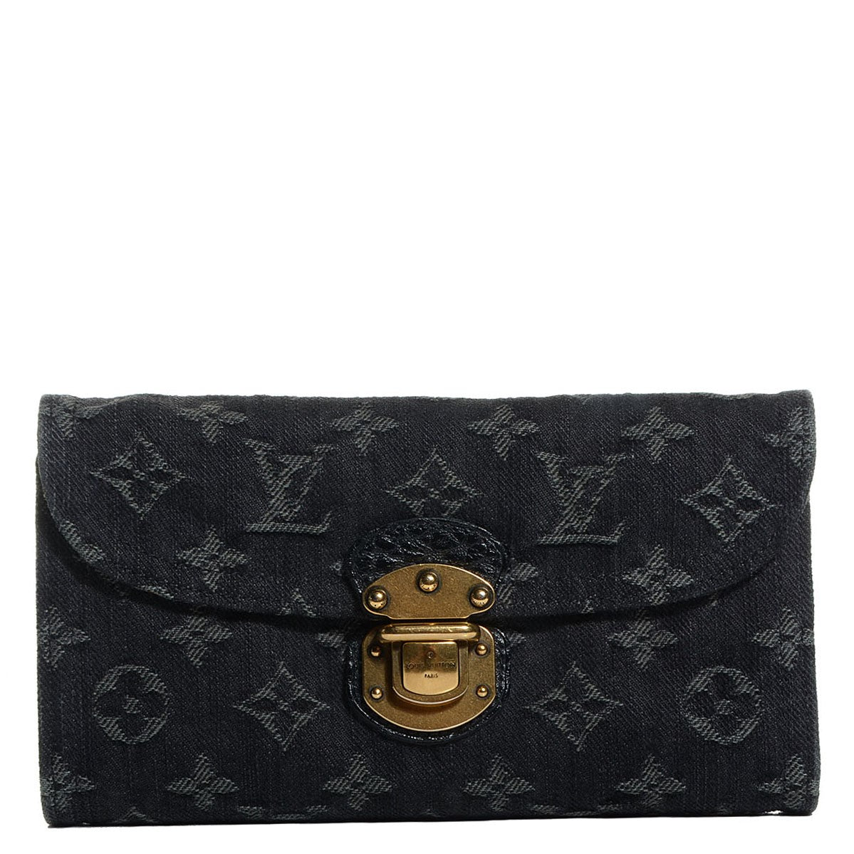 Louis Vuitton Denim Amelia Wallet Black 1 of 8